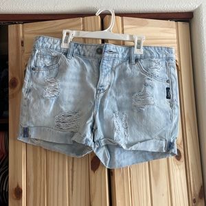 Silver jean shorts
